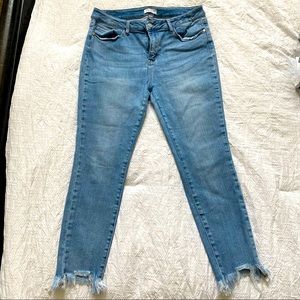 Judy Blue - Plus Size - Frayed High Rise Ankle Skinny Jeans